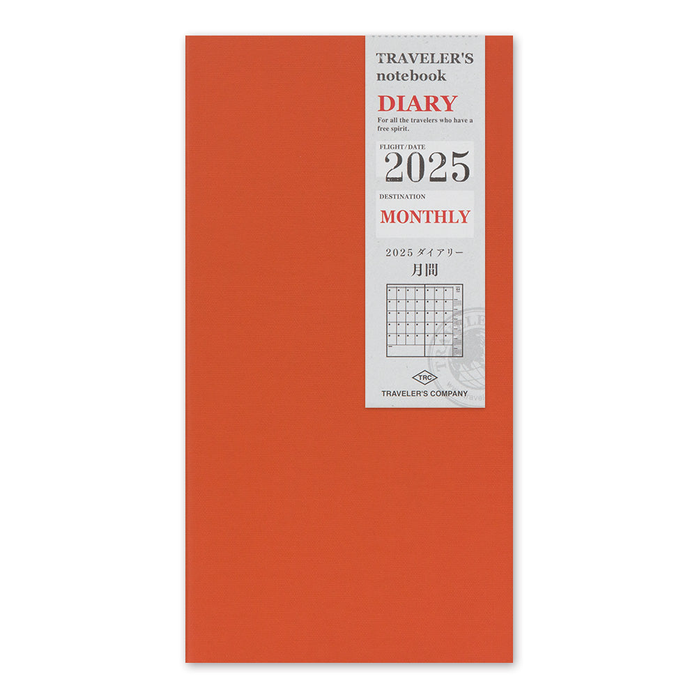 TRAVELER'S notebook Regular Size Refill- 2025 Monthly Diary