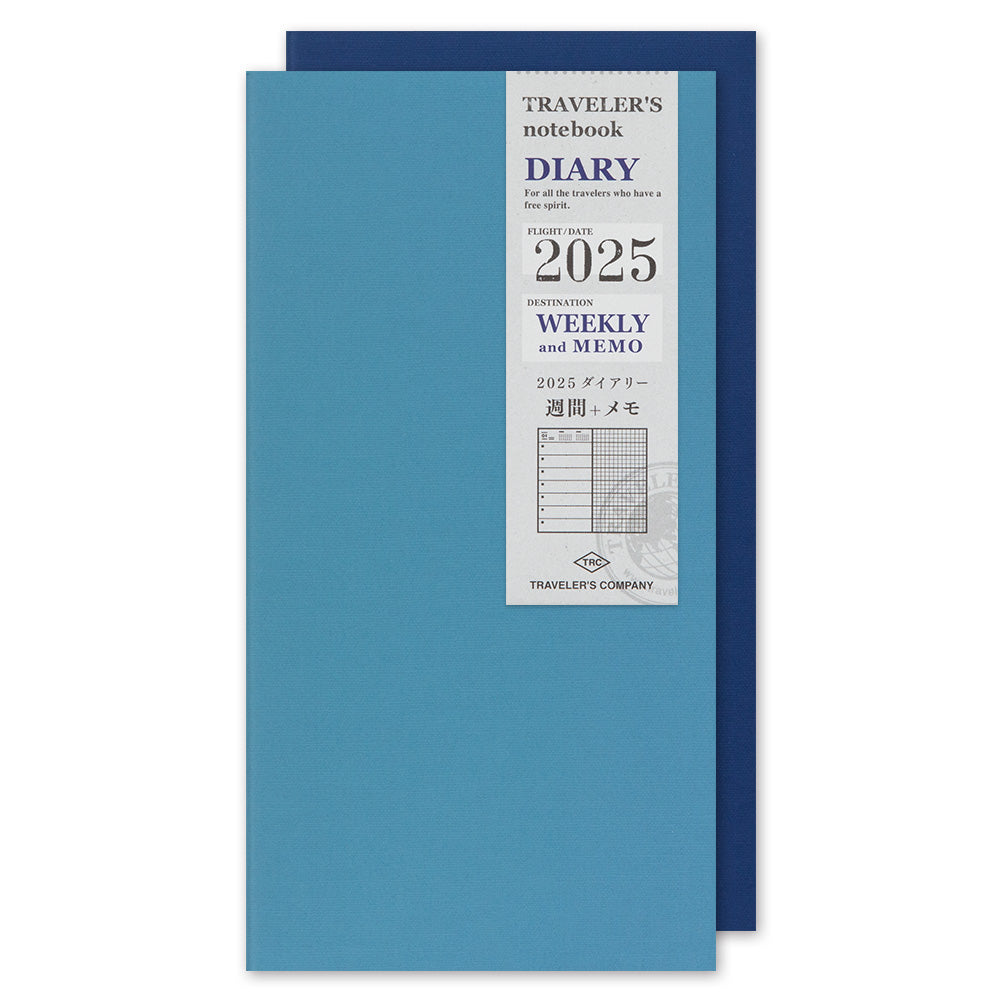 TRAVELER'S notebook Refill- Regular Size- 2025 Weekly Calendar and Memo Diary