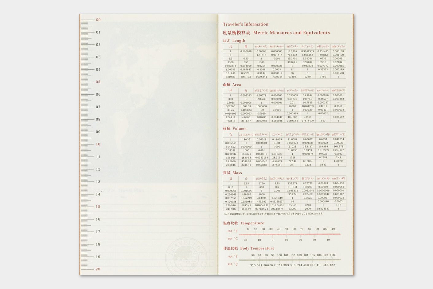 TRAVELER'S notebook Regular Size Refill- 2026 Monthly Diary