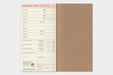 TRAVELER'S notebook Refill- Regular Size- 2027 Weekly Vertical Diary image showing inside back cover with traveler information section 