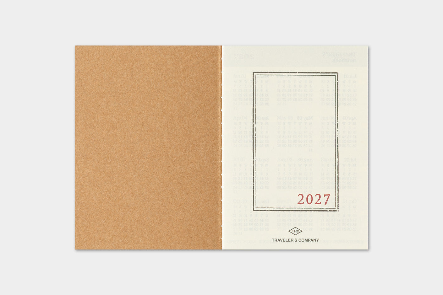 TRAVELER'S notebook Passport Size 2027 Monthly Diary inside front cover