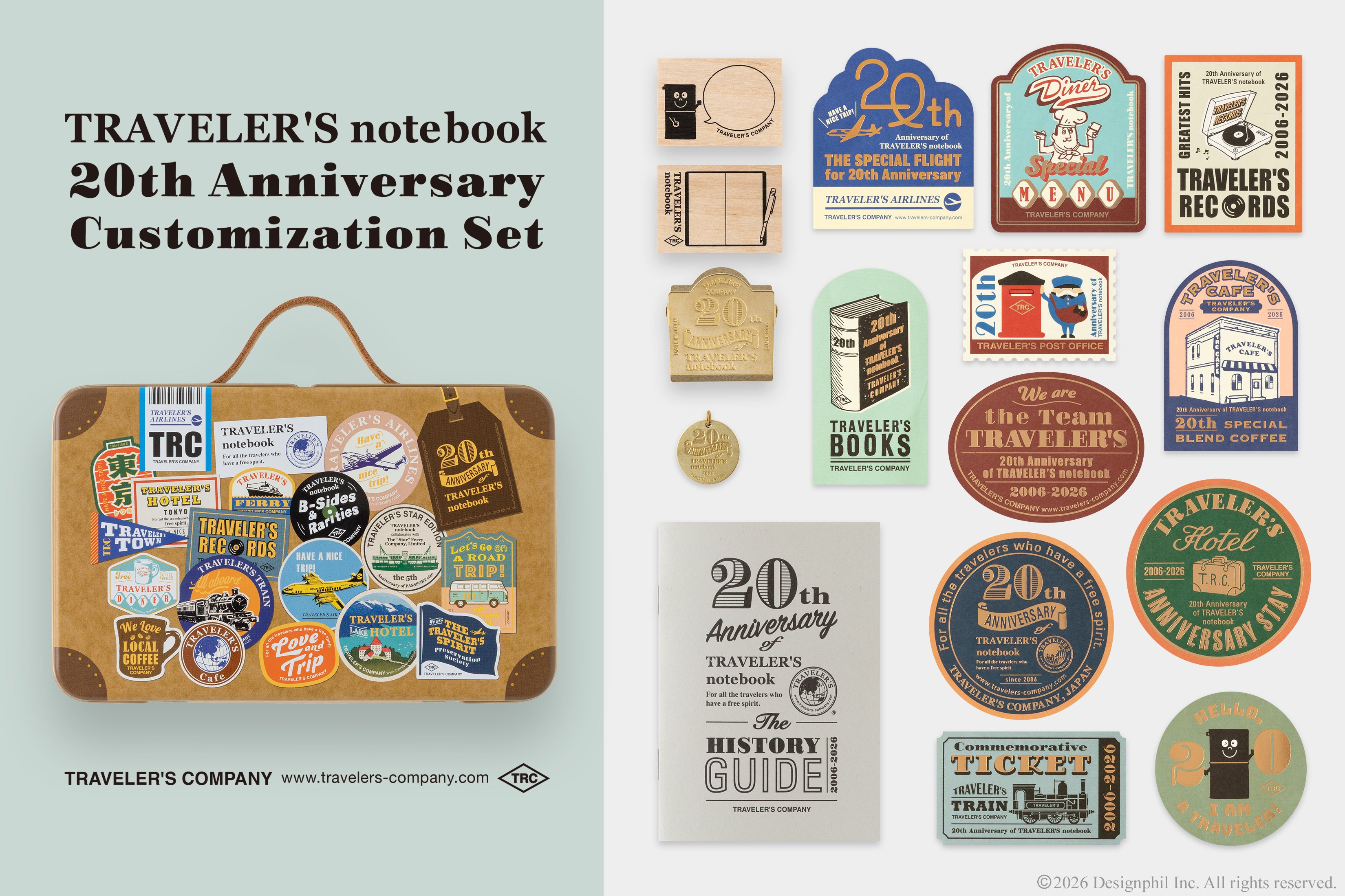 TRAVELER'S notebook 20th Anniversary Customization Set - Available July 1, 2026