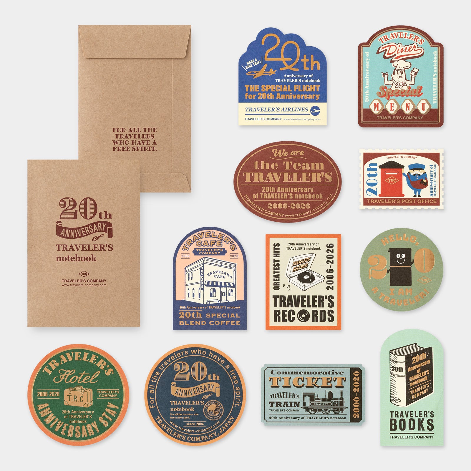 TRAVELER'S notebook 20th Anniversary Customization Set - Available July 1, 2026