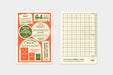 TRAVELER'S notebook 2027 Passport Plastic Sheet images show front and grided back of sheet 
