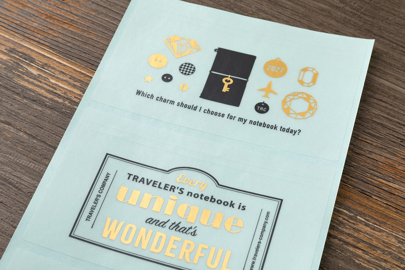 TRAVELER'S notebook 2027 Sticker Collection- closeup of business card stickers