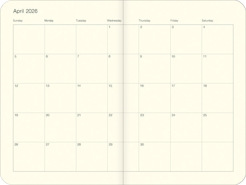 2026 Cavallini & Co. National Parks Weekly Planner. Calendar for April 2026 with grid layout on a white background
