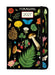 2027 Cavallini & Co. Foraging Weekly Planner with a black cover decorated with vintage-style botanical illustrations including flowers, mushrooms, a fern, a pinecone, berries, and a butterfly. The elastic closure band is black.