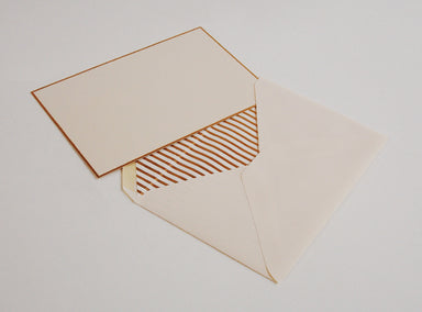 Rossi 1931 Stationery Set- Flat Card and Lined Envelope- Gold - 4.5 by 6.5 inches