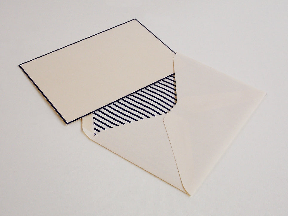 Rossi 1931 Stationery Set- Flat Card and Lined Envelope- Blue- 4.5 by 6.5 inches