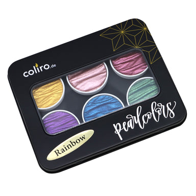 Coliro Pearlcolors Watercolor Set- Rainbow- set of 6 tin shown closed