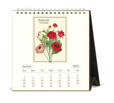 2025 Cavallini & Co. Language of Flowers Desk Calendar January page