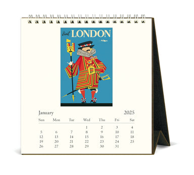 2025 Cavallini & Co. London Desk Calendar january page