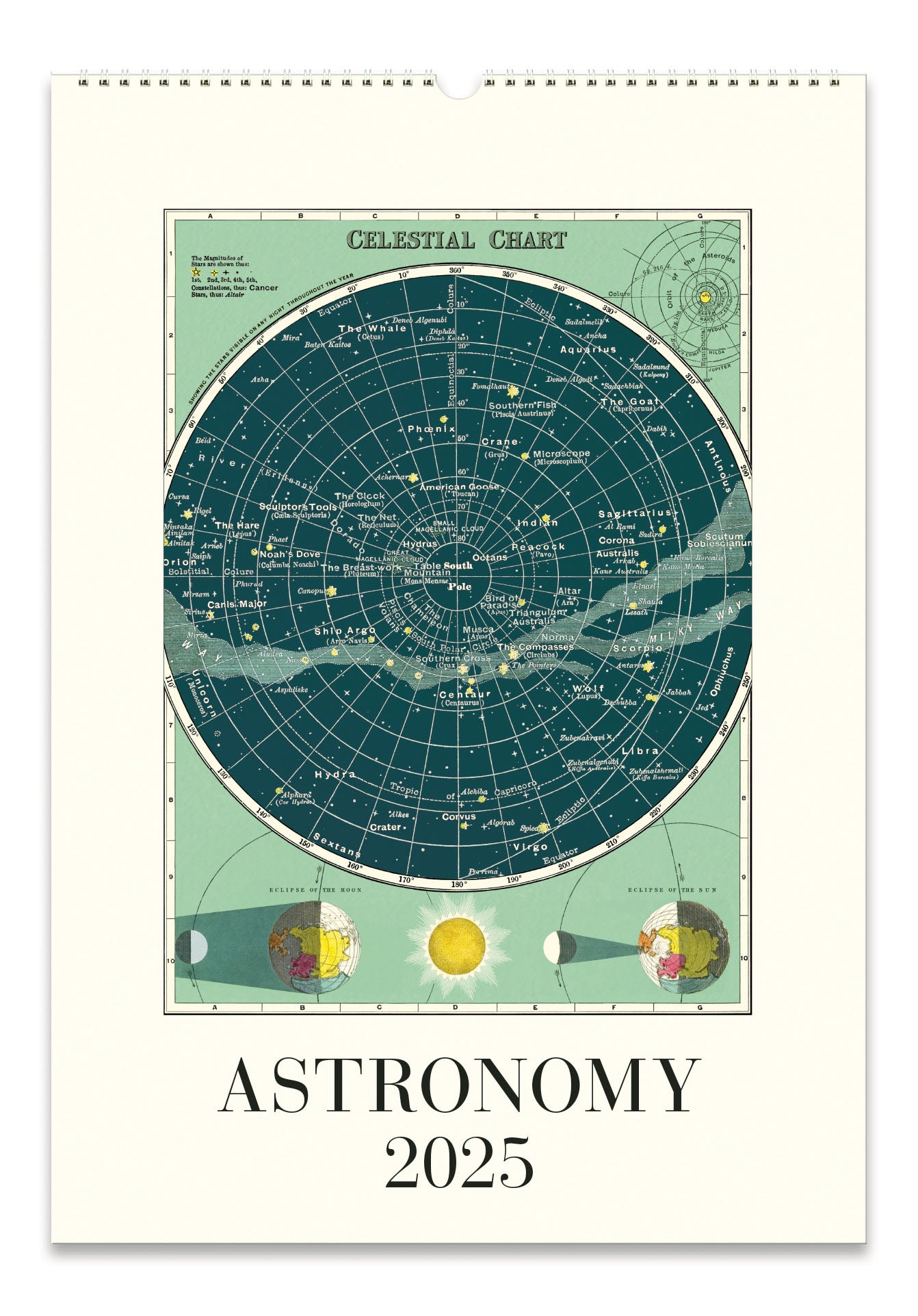 2025 Cavallini & Co. Astronomy Wall Calendar front cover iamge