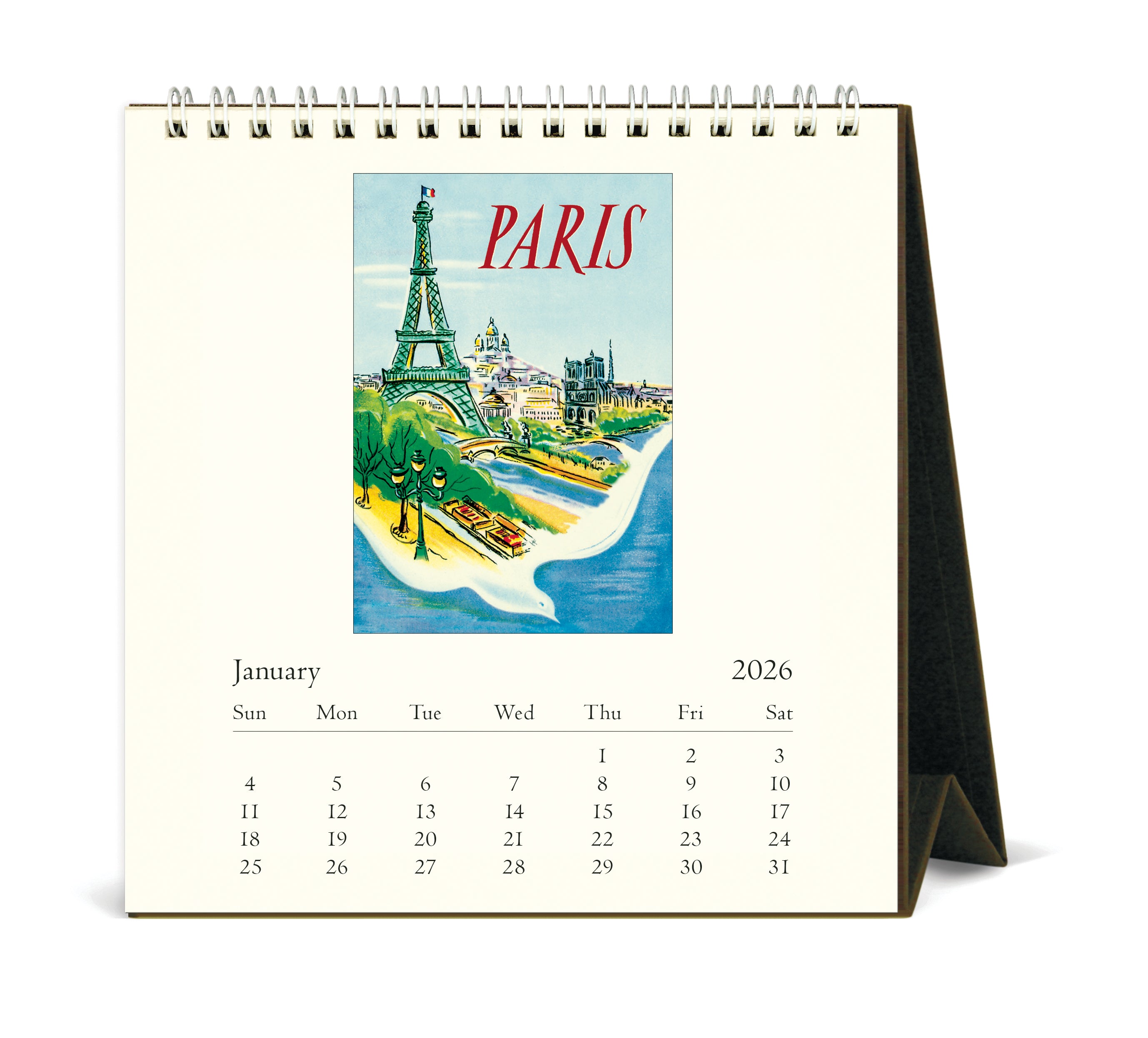2026 Cavallini & Co. Paris Desk Calendar January page image