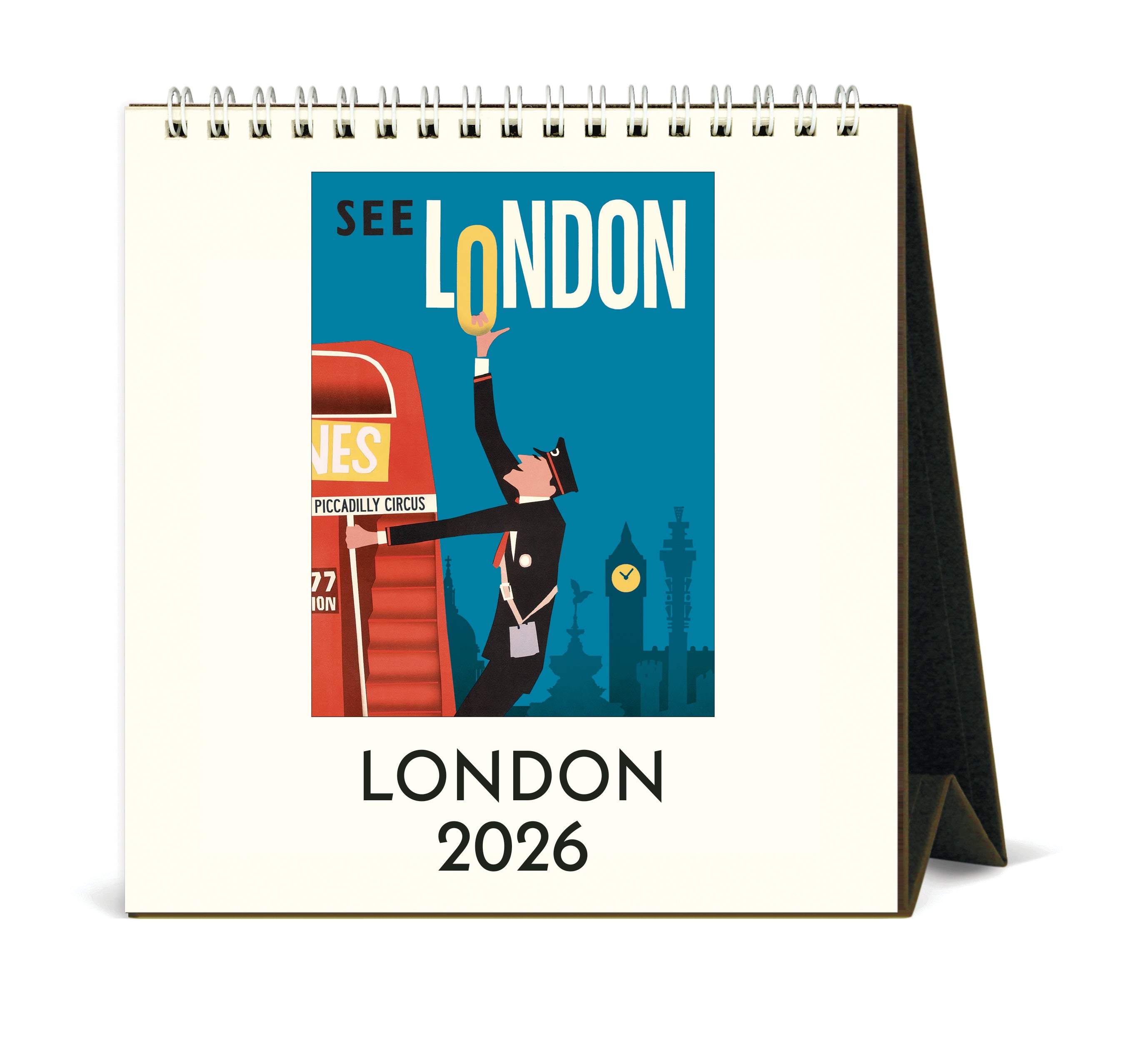 2026 Cavallini & Co. London Desk Calendar front cover image