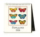 2026 Cavallini & Co. Papillions Desk Calendar front cover image of butterflies on creme background