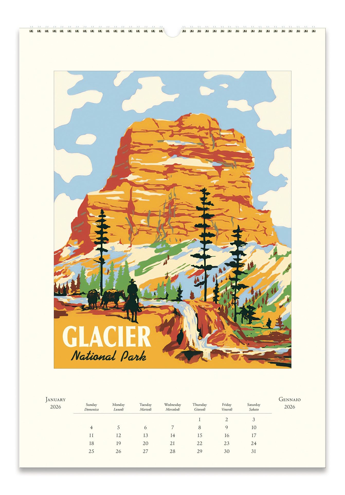 2026 Cavallini & Co. National Parks Wall Calendar January image