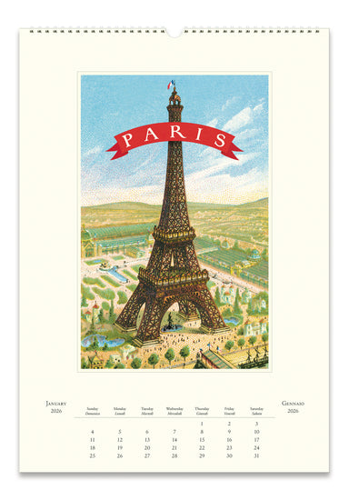2026 Cavallini & Co. Paris Wall Calendar january image