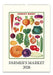 2026 Cavallini & Co. Farmer's Market Wall Calendar cover for 2026 featuring illustrations of vegetables with 'Farmer's Market' text.