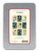 Foraging Vintage Postcards by Cavallini & Co. image showing back of tin and 9 styles of cards