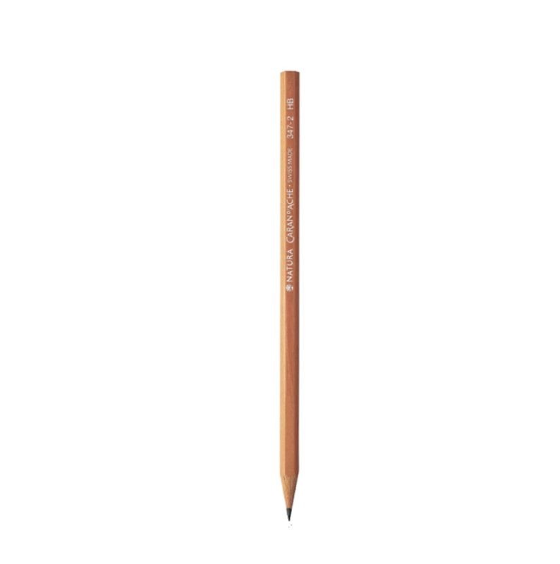 Caran d'Ache Natura School Graphite Pencil- A single wooden graphite pencil with white text 