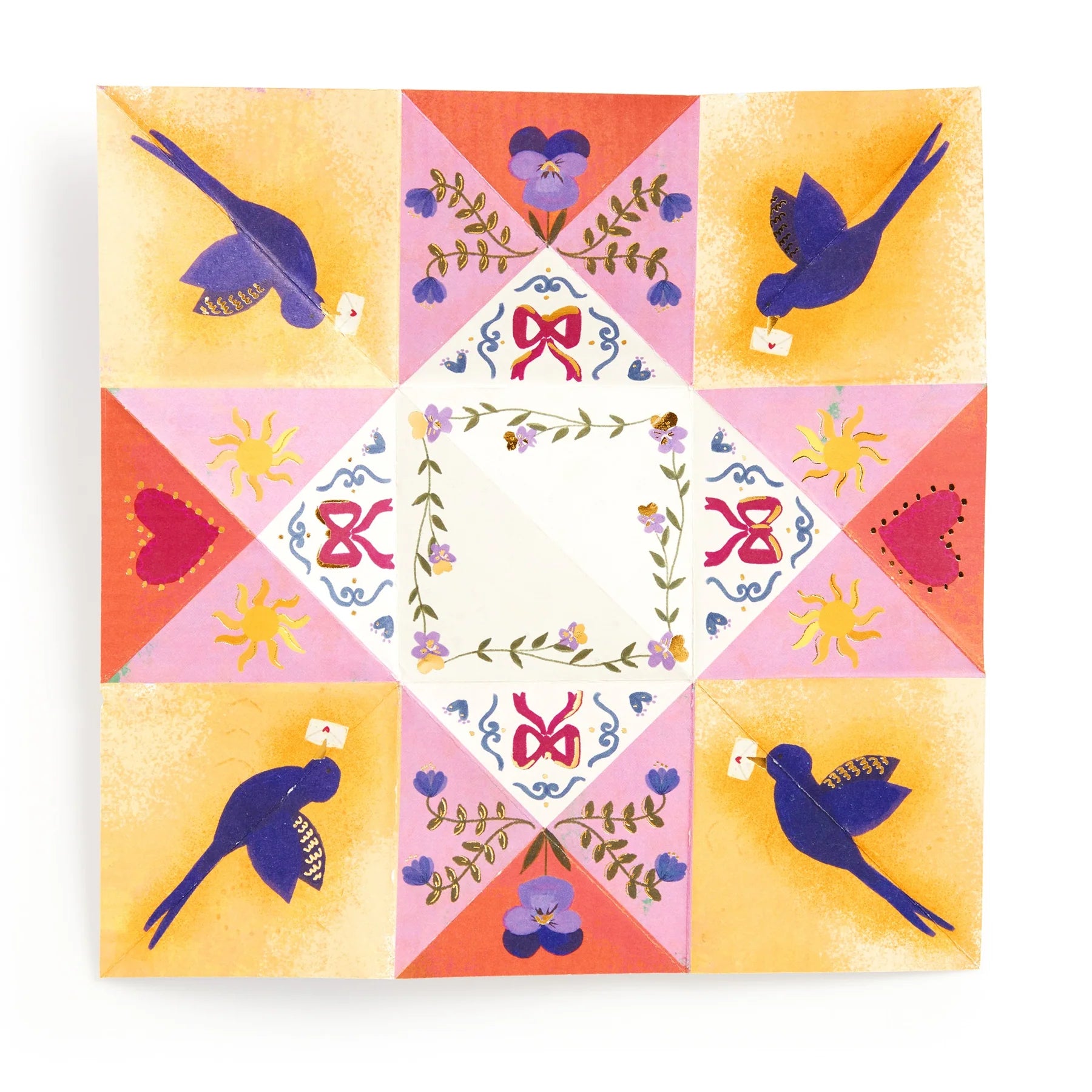 Charm Cards- Folded Victorian Pocket Notes-  inside of one design shown