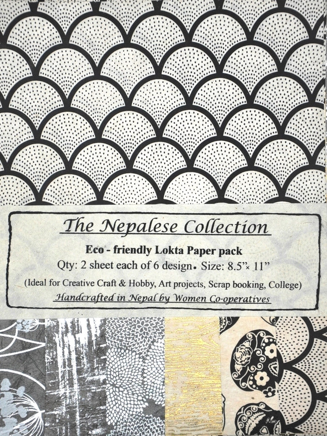 Lokta Paper Craft Pack- Black and Cream