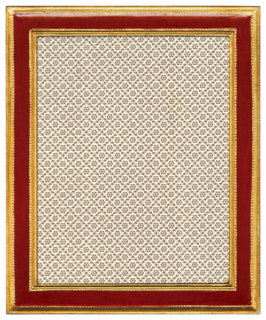 Cavallini & Co. 8 by 10 Inch Classico Red Florentine Frame with a wide red outer border, a gold inner border, and a central cream-colored patterned insert.