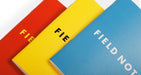 Field Notes 1943 Edition 3-Pack- Three colorful notebooks labeled 'FIELD NOTES' on a white background