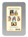 Halloween-themed vintage postcard set in a metal tin with decorative labels.