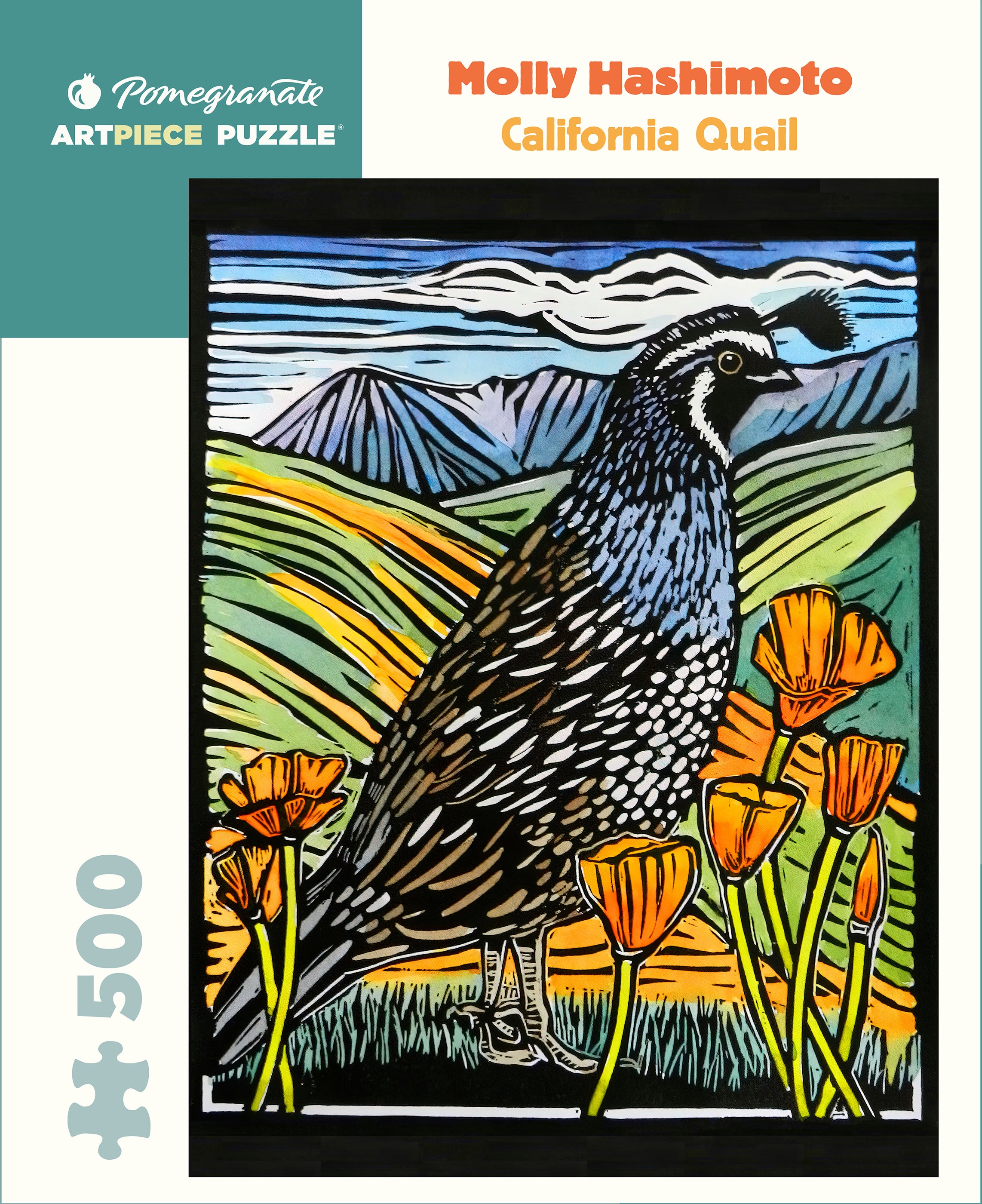 Molly Hashimoto- California Quail 500-Piece Jigsaw Puzzle