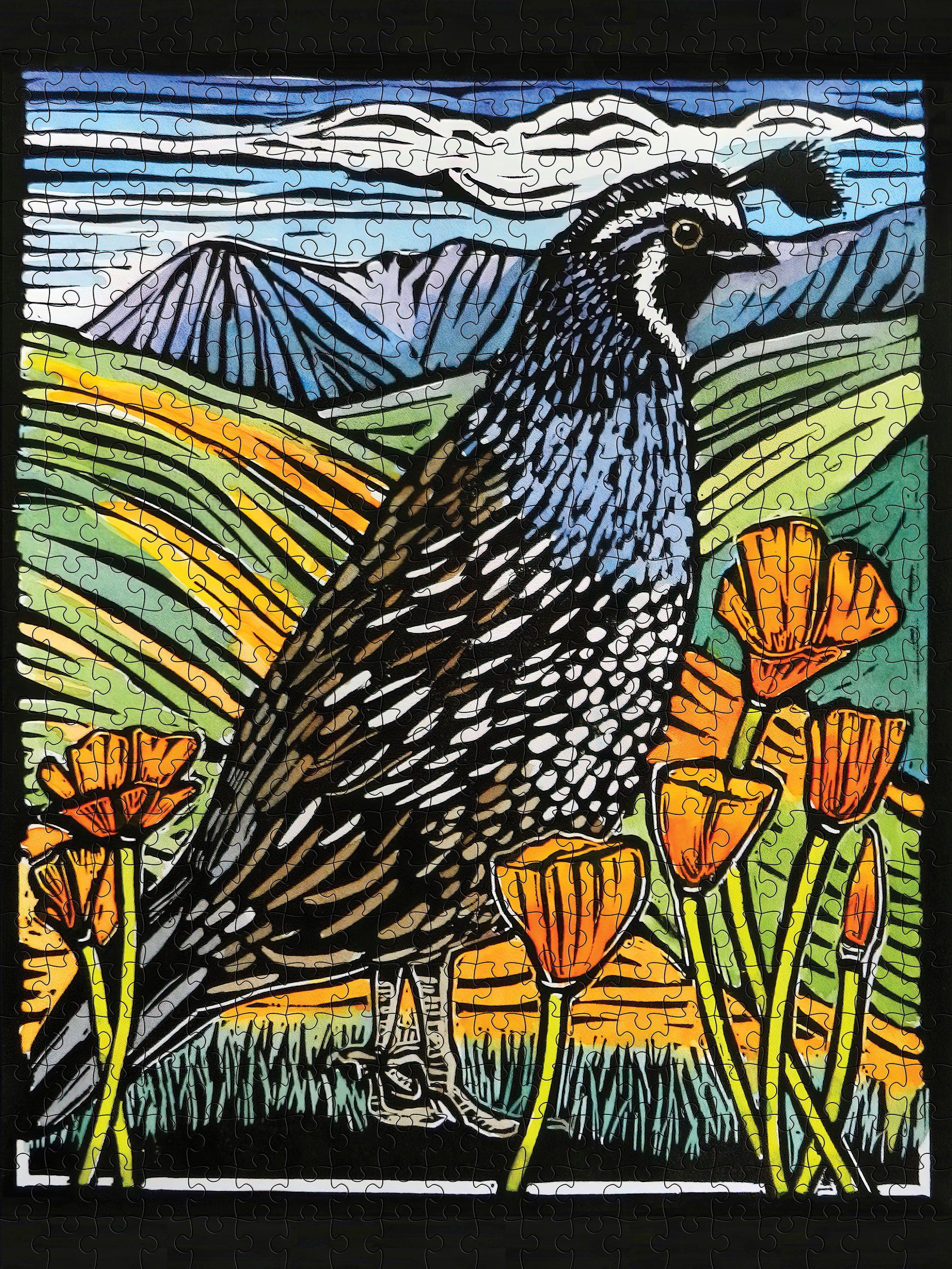 Molly Hashimoto- California Quail 500-Piece Jigsaw Puzzle