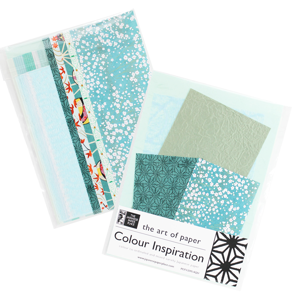 Japanese paper scrap packs- aqua variety pack