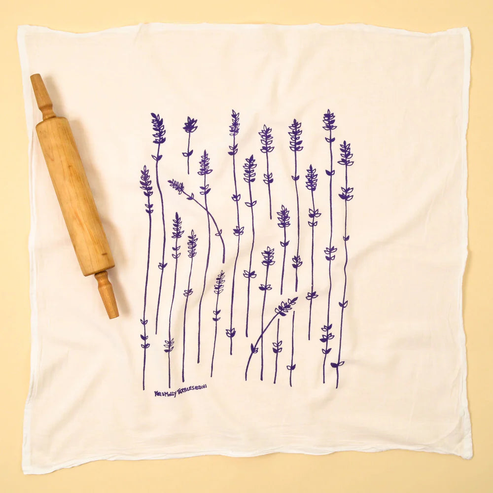 Kei & Molly Flour Sack Cotton Tea Towel- Lavender Sprigs