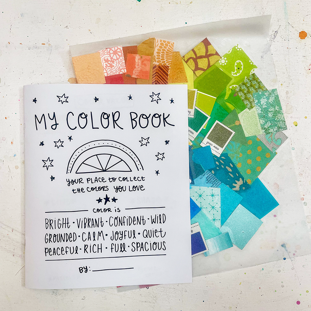 Discovering Your Intuitive Colors class sample - "My color book" with color samples