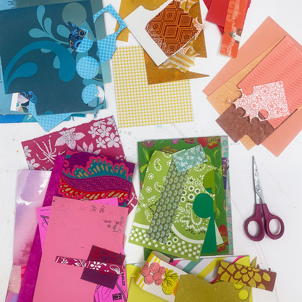 Discovering Your Intuitive Colors class color samples with scissors