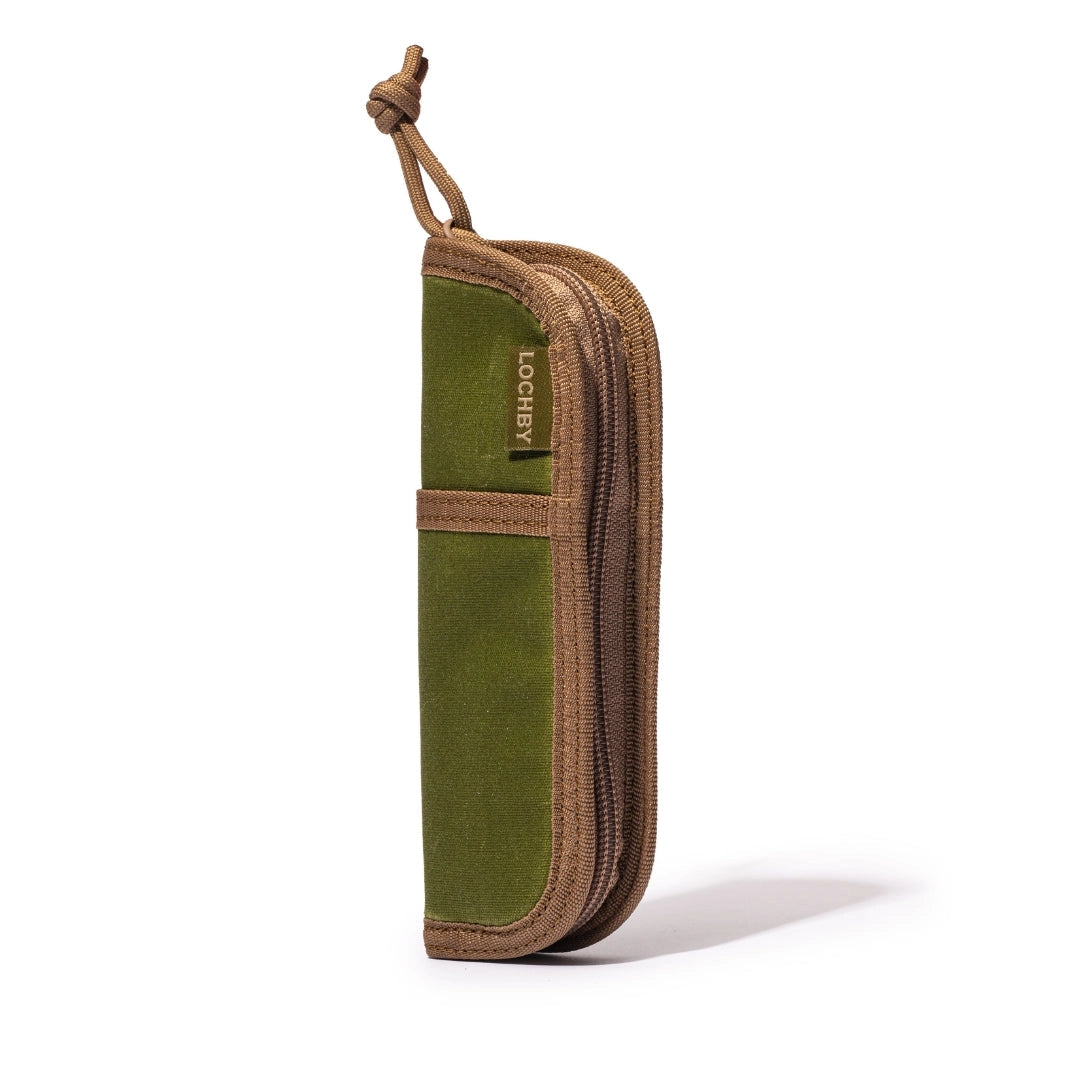 Lochby Duo Pen Pouch in olive green
