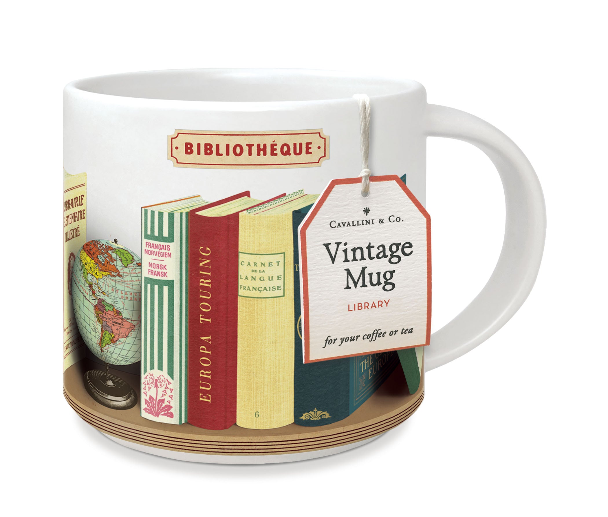 Cavallini & Co. Library Books Ceramic Mug
