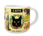 Cavallini & Co. Vintage Cats Ceramic Mug- closeup