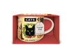 Cavallini & Co. Vintage Cats Ceramic Mug shown in open box.