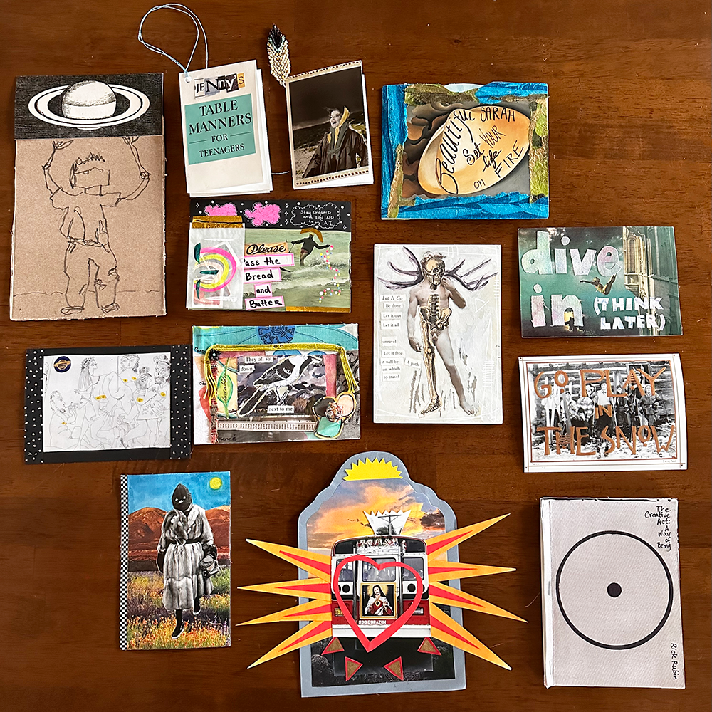 Altered Postcards Class Samples made by students