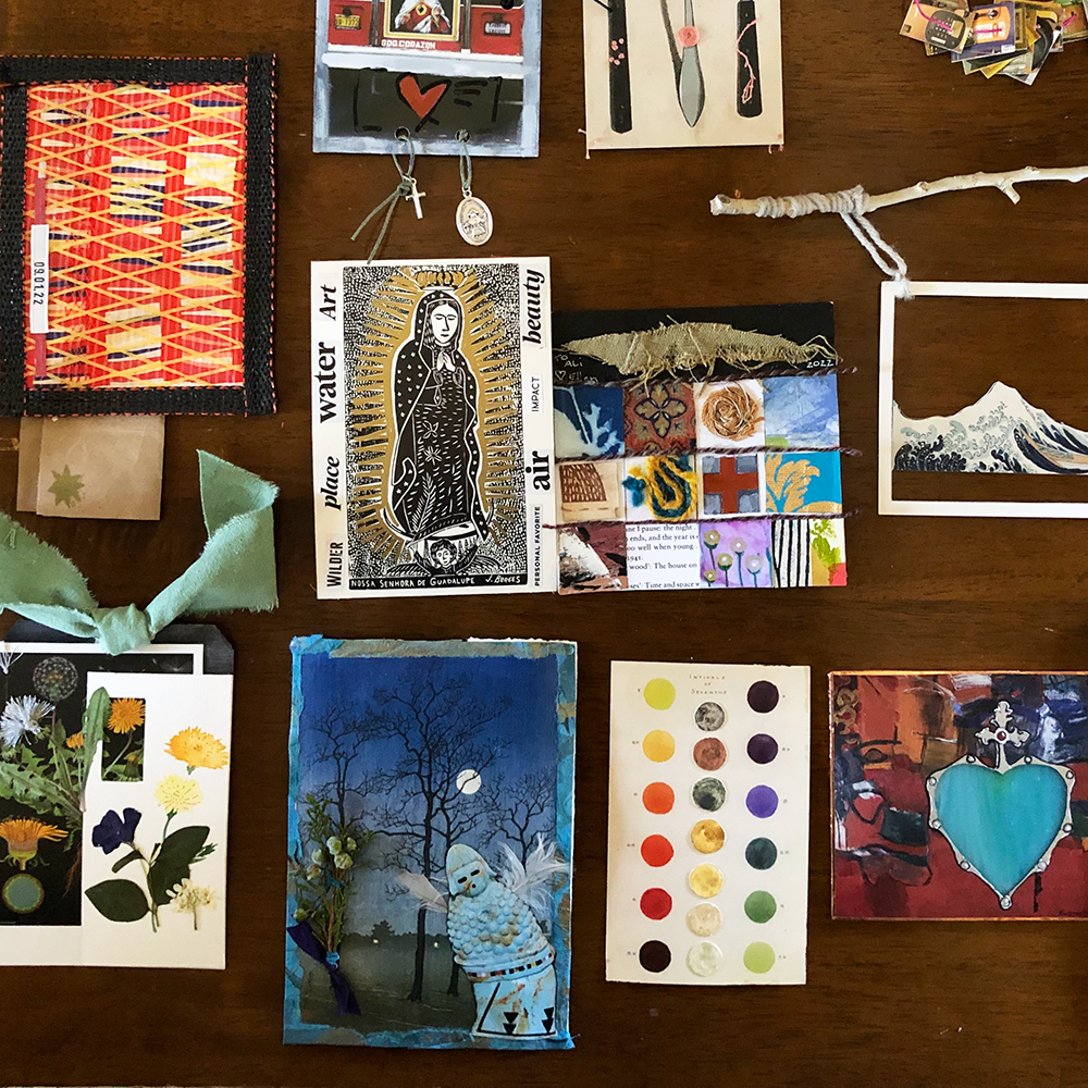 Altered Postcards Class Samples made by students