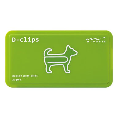 Midori D-Clips- Dog- Box of 20 Paper Clips