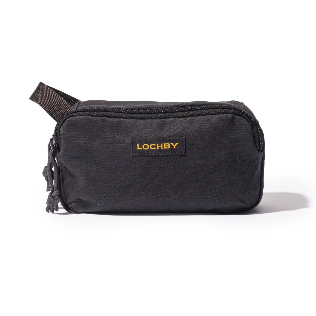 Black pouch with 'LOCHBY' branding on a white background