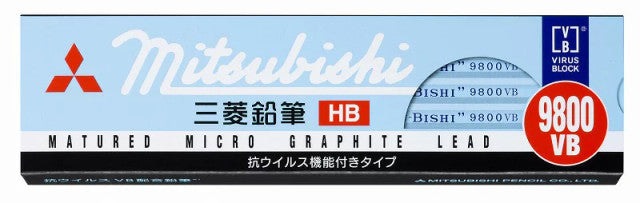 Mitsubishi 9800VB (Virus Block) HB Pencil- Box of 12 or Single Pencil