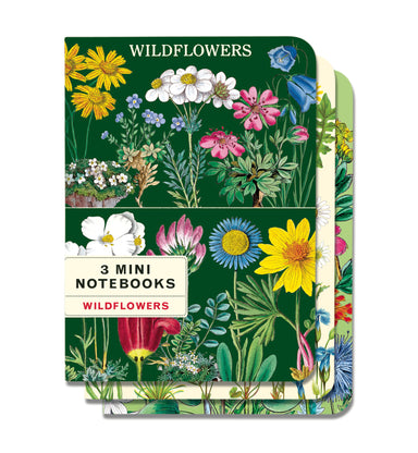 Cavallini & Co. Wildflowers Mini Notebook Set showing three notebooks in set.