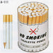 "No Smoking" Single Cigarette-shaped Pencil- image showing cylindrical container of 'No Smoking Cigalette Pencil' with cigarettes on a white background