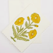 Handmade Yellow and green floral pattern #1 with white envelope