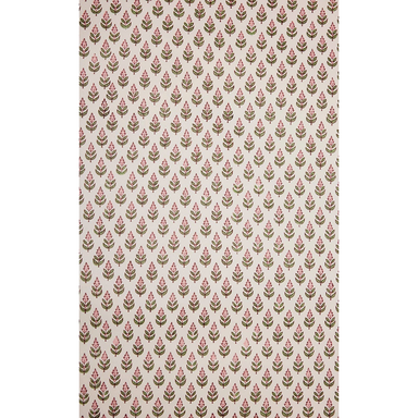 paper with repeating pink and green floral pattern on a white background- full sheet