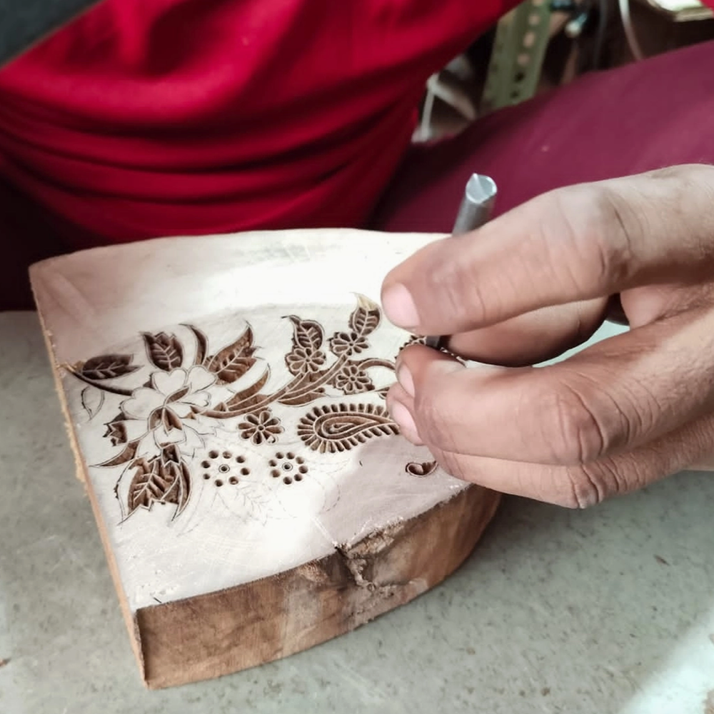 the process of carving a wodden block- Work in progress